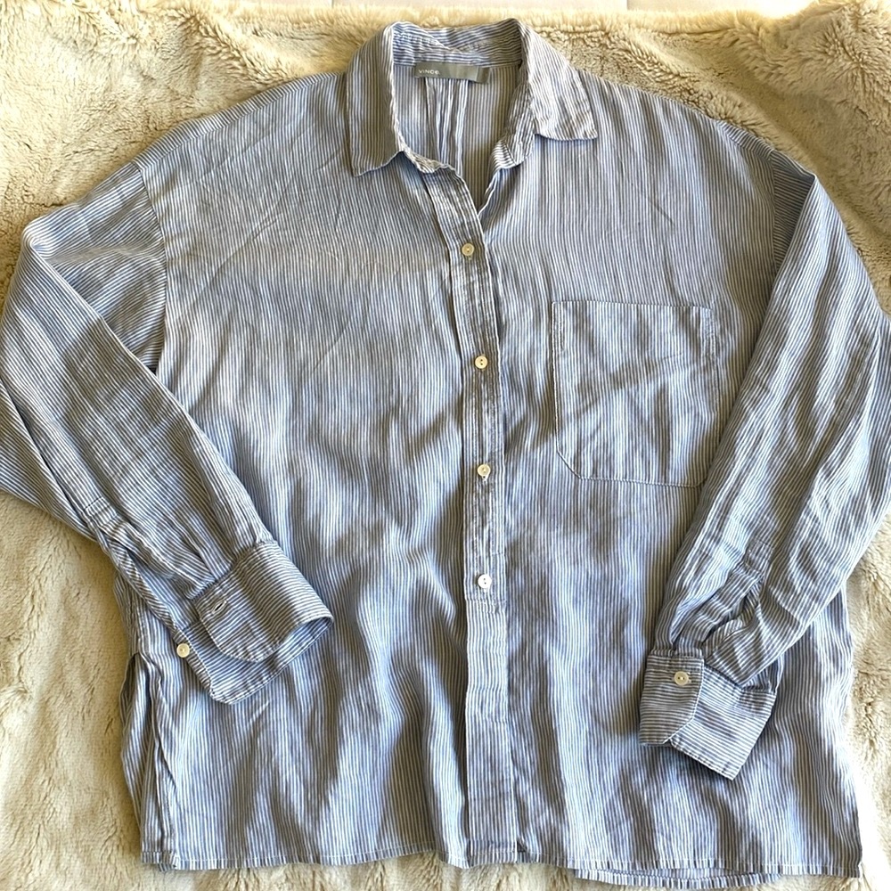 Vince Striped button down with back split M